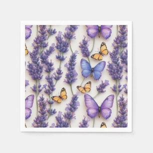 Servilleta De Papel Elegante estilo mariposa y lavanda