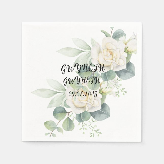 Servilleta De Papel Elegante eucalipto foto botánica Papel Napkin (Anverso)