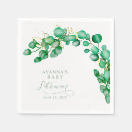 Servilleta De Papel Elegante Eucalyptus Greenery Baby Shower