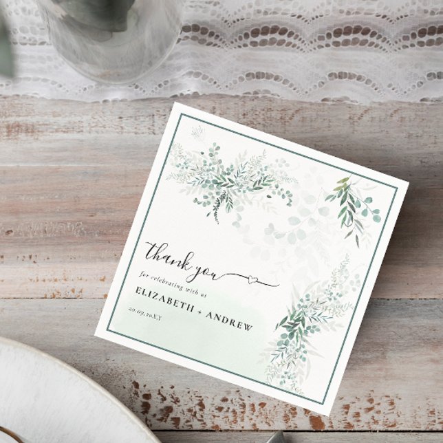 Servilleta De Papel Elegante Eucalyptus Greenery Boda (Subido por el creador)
