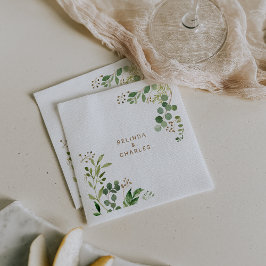 Servilleta De Papel Elegante Eucalyptus Leaf Greenery Boda Napkin