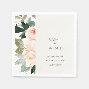 Servilleta De Papel Elegante Eucalyptus Rosa Rubor Boda rosa