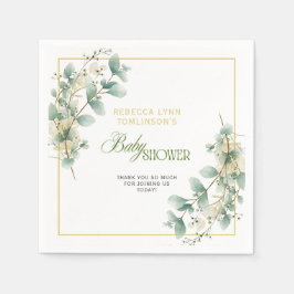 Servilleta De Papel Elegante Eucalyptus Sexo Neutral Baby Shower