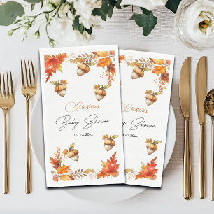 Servilleta De Papel Elegante Fall Boho Floral Baby Shower