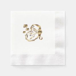 Servilleta De Papel Elegante Faux Gold Papá Noel Noel Noel