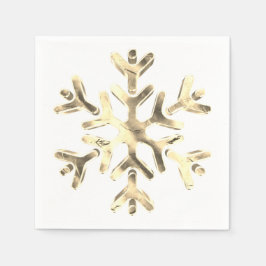 Servilleta De Papel Elegante Faux Gold Snowflake Winter Fiestas Napkin