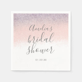 Servilleta De Papel Elegante Faux Ombré Glitter Rosa para Despedida de