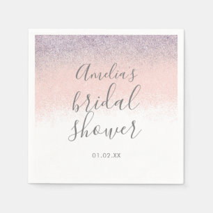 Servilleta De Papel Elegante Faux Ombré Glitter Rosa para Despedida de