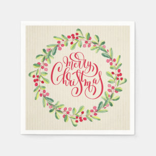 Servilleta De Papel Elegante Feliz Navidad