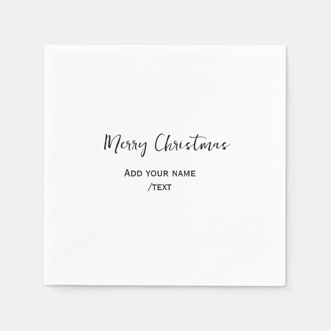 Servilleta De Papel Elegante feliz Navidad añadir texto simple (Anverso)