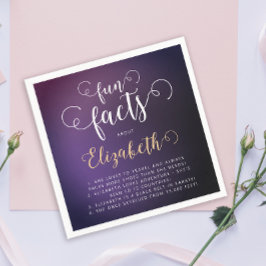 Servilleta De Papel Elegante Feminine Purple Fun Facts White Script