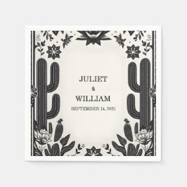 Servilleta De Papel Elegante Fiesta Cactus Boda Floral Mexicano