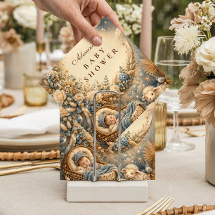 Servilleta De Papel Elegante Fiesta de Baby Shower Boho Azul