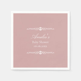 Servilleta De Papel Elegante Fiesta de Bebé de Estilo Regencia Rosa