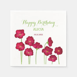 Servilleta De Papel Elegante fiesta de cumpleaños de flor silvestre de