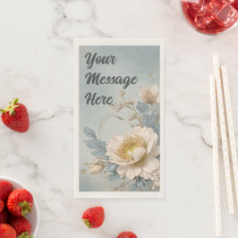 Servilleta De Papel Elegante fiesta de cumpleaños floral azul