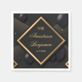 Servilleta De Papel Elegante fiesta de cumpleaños geométrica de oro ne