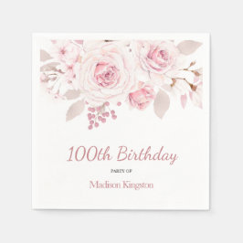 Servilleta De Papel Elegante fiesta de cumpleaños número 100 de Rubor
