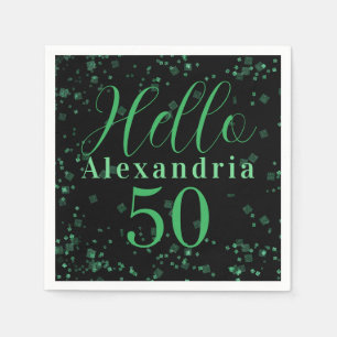 Servilleta De Papel Elegante Fiesta de Cumpleaños número 50 con Brillo