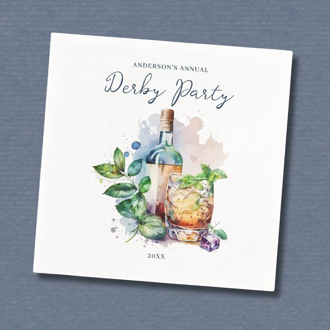 Servilleta De Papel Elegante fiesta de derby en acuarela (Subido por el creador)