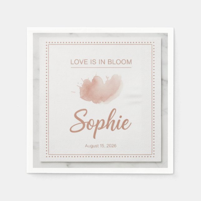 Servilleta De Papel Elegante Fiesta de Despedida de Soltera Floral Bot (Anverso)