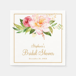 Servilleta De Papel Elegante fiesta de despedida de soltera floral ros