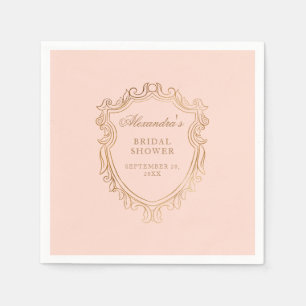 Servilleta De Papel Elegante Fiesta de ducha de novias de Peach