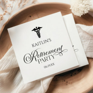 Servilleta De Papel Elegante Fiesta de Jubilación de Caduceus Médico