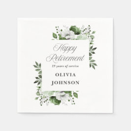 Servilleta De Papel Elegante Fiesta de Jubilación Floral de acuarela v