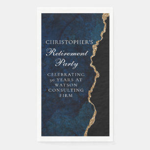 Servilleta De Papel Elegante fiesta de jubilación personalizada azul m