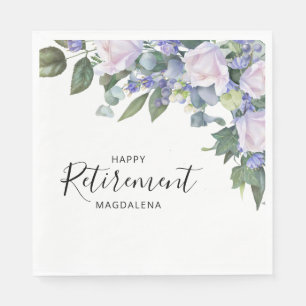 Servilleta De Papel Elegante Fiesta de Jubilación Personalizado Floral