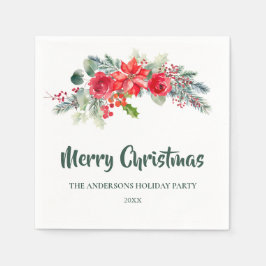 Servilleta De Papel Elegante Fiesta de Navidades acuáticos florales