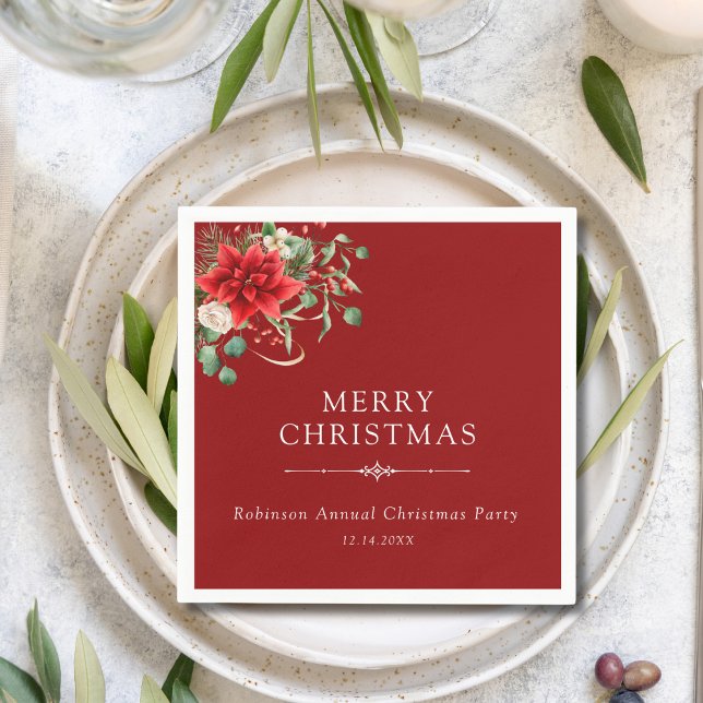 Servilleta De Papel Elegante Fiesta de Navidades Botánicos Florales (Subido por el creador)