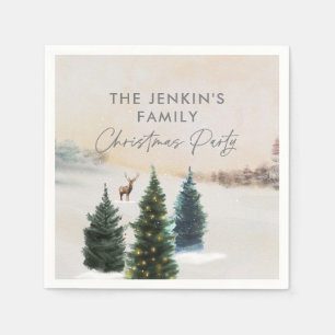 Servilleta De Papel Elegante Fiesta de Navidades de Winter Wonderland