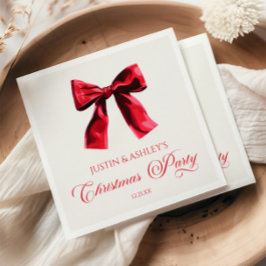 Servilleta De Papel Elegante Fiesta de Navidades Red Coquette Bow