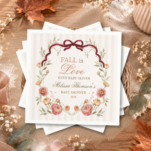 Servilleta De Papel Elegante Fiesta de Shower de Bebé Otoño Floral de