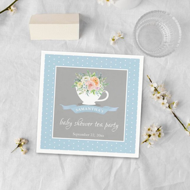 Servilleta De Papel Elegante Fiesta de té Baby Shower Floral Teacup (Subido por el creador)
