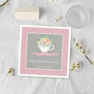 Servilleta De Papel Elegante Fiesta de té Baby Shower Floral Teacup