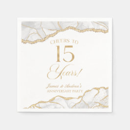 Servilleta De Papel Elegante Fiesta del 15º Aniversario de la Agata de