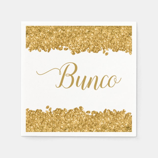 Servilleta De Papel Elegante Fiesta del Bunco de Girly Gold (Anverso)