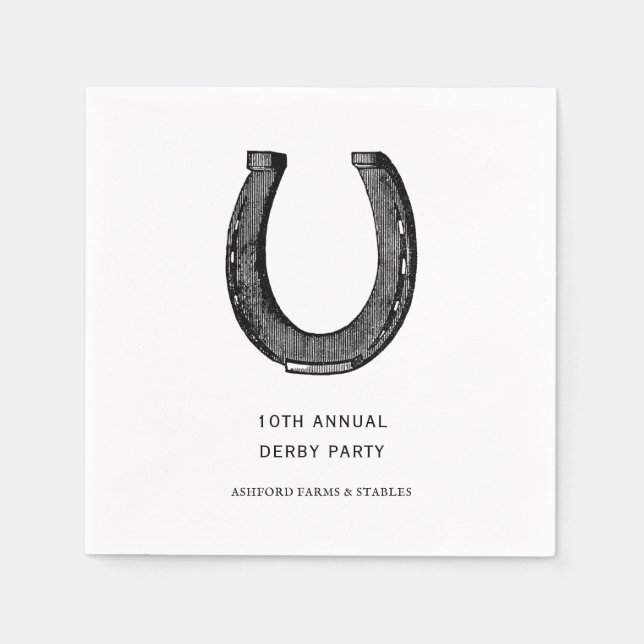 Servilleta De Papel Elegante Fiesta Derby de la carrera de caballos bl (Anverso)