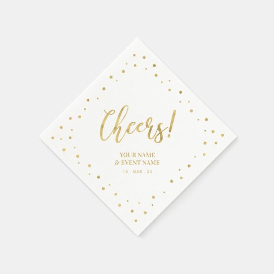 20 elegante elegante Servilletas de papel de la serie Oro Confetti con oro Glänz Extremos puntos