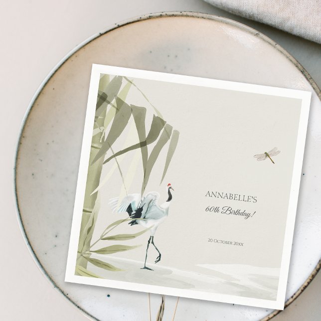 Servilleta De Papel Elegante fiesta oriental de cumpleaños de la grúa  (Subido por el creador)