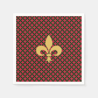 Elegante Fleur-de-lis o flor de lirio en negro y r