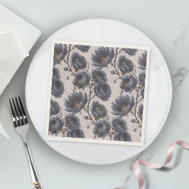 Servilleta De Papel Elegante flor de azul navío polvoriento boda rústi