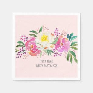 Servilleta De Papel elegante, flor primaveral rosa floral
