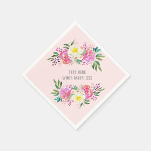 Servilleta De Papel elegante, flor primaveral rosa floral