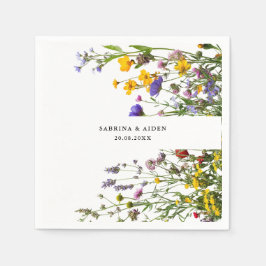 Servilleta De Papel Elegante Flor Salvaje Floreciente Boda Jardín