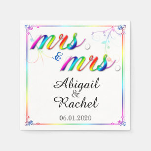 Servilleta De Papel Elegante floral arcoiris Sra. Boda Napkin