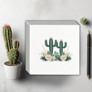 Servilleta De Papel Elegante Floral Boho Modern Cactus Baby Shower